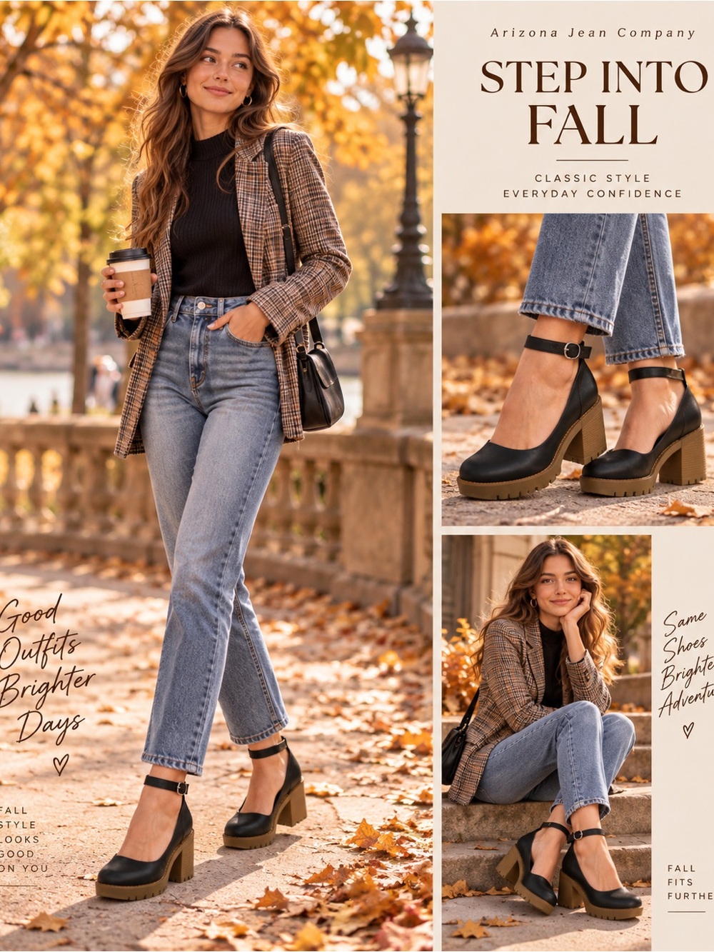 Arizona Jean Company Black Platform Ankle-Strap Block Heels